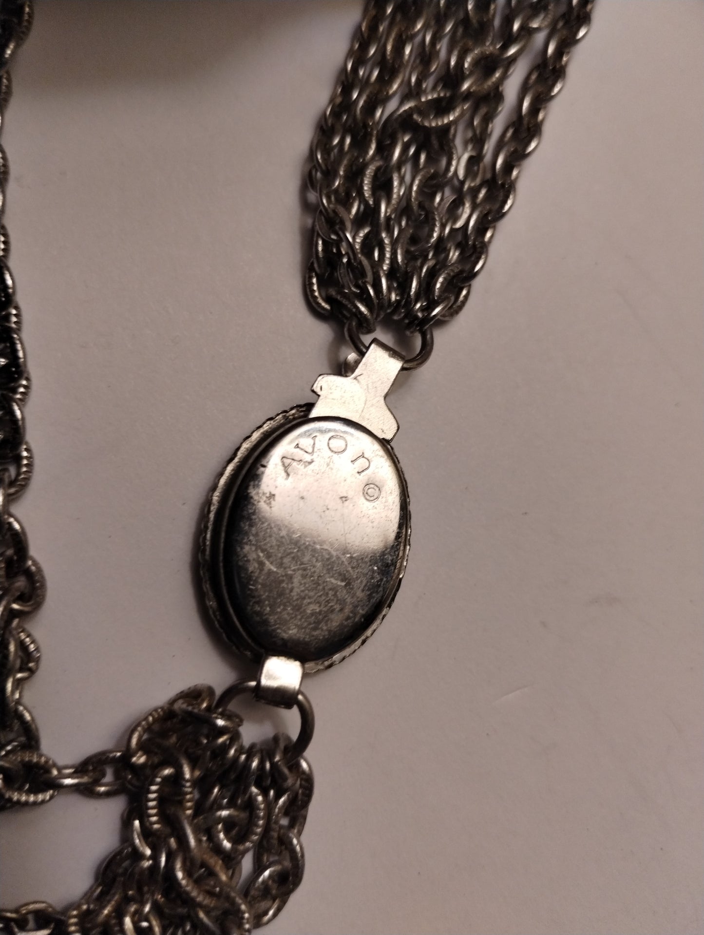 Vintage Avon Silver Tone Chain Multistrand Necklace Bracelet Jewelry Set