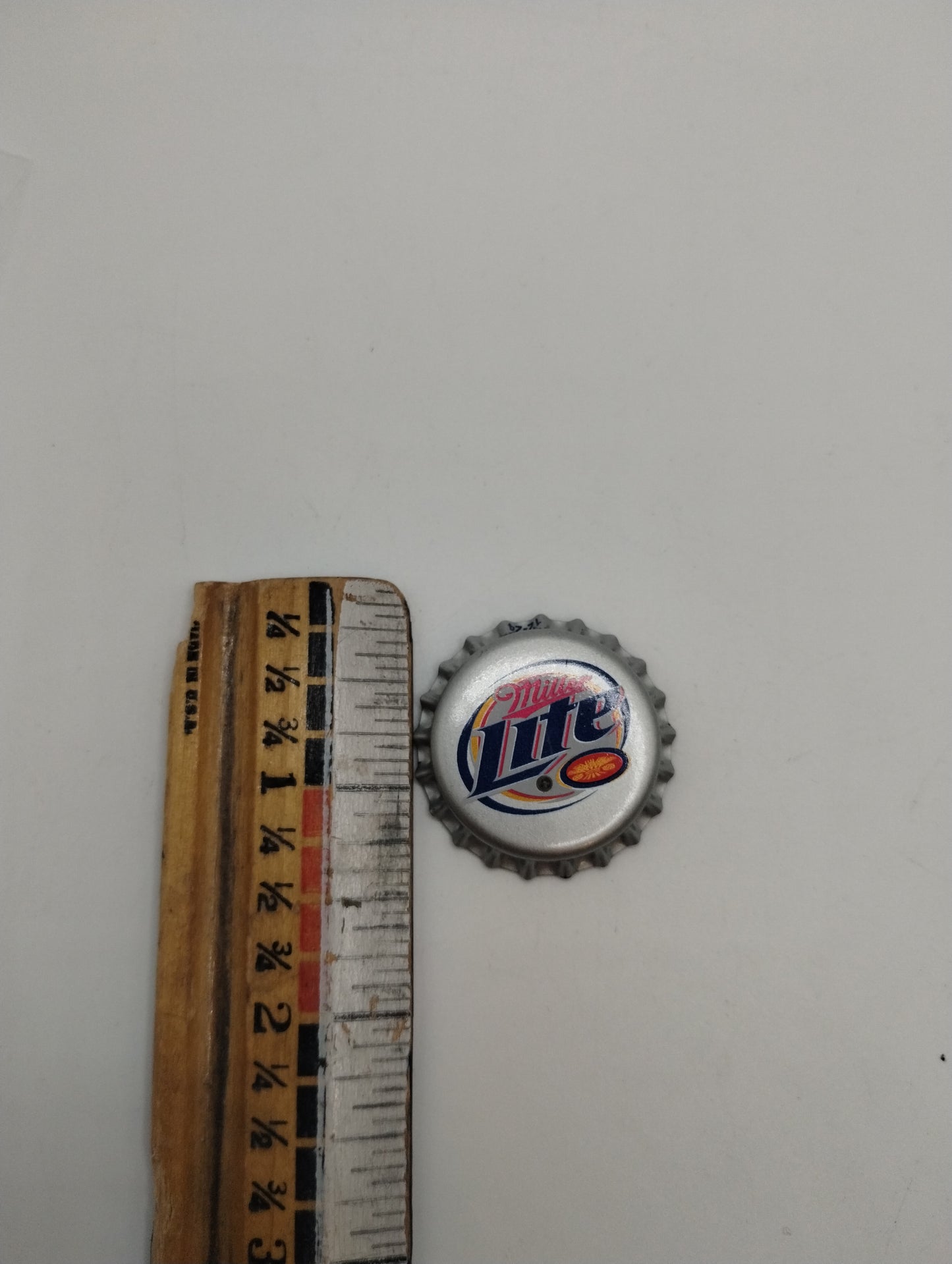 Handmade Silver Tone Miller Lite Bottle Cap Light Pin Brooch