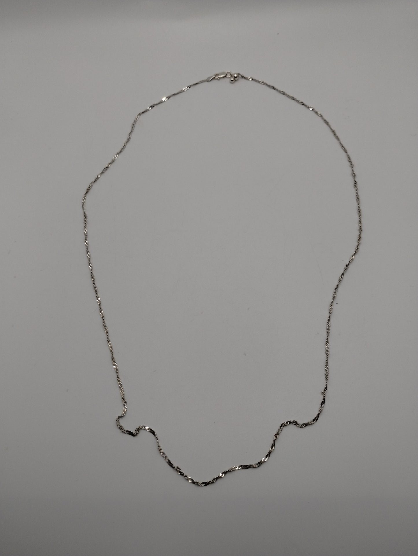 Sterling Silver 925 Twist Chain Necklace 23" Long x 2mm