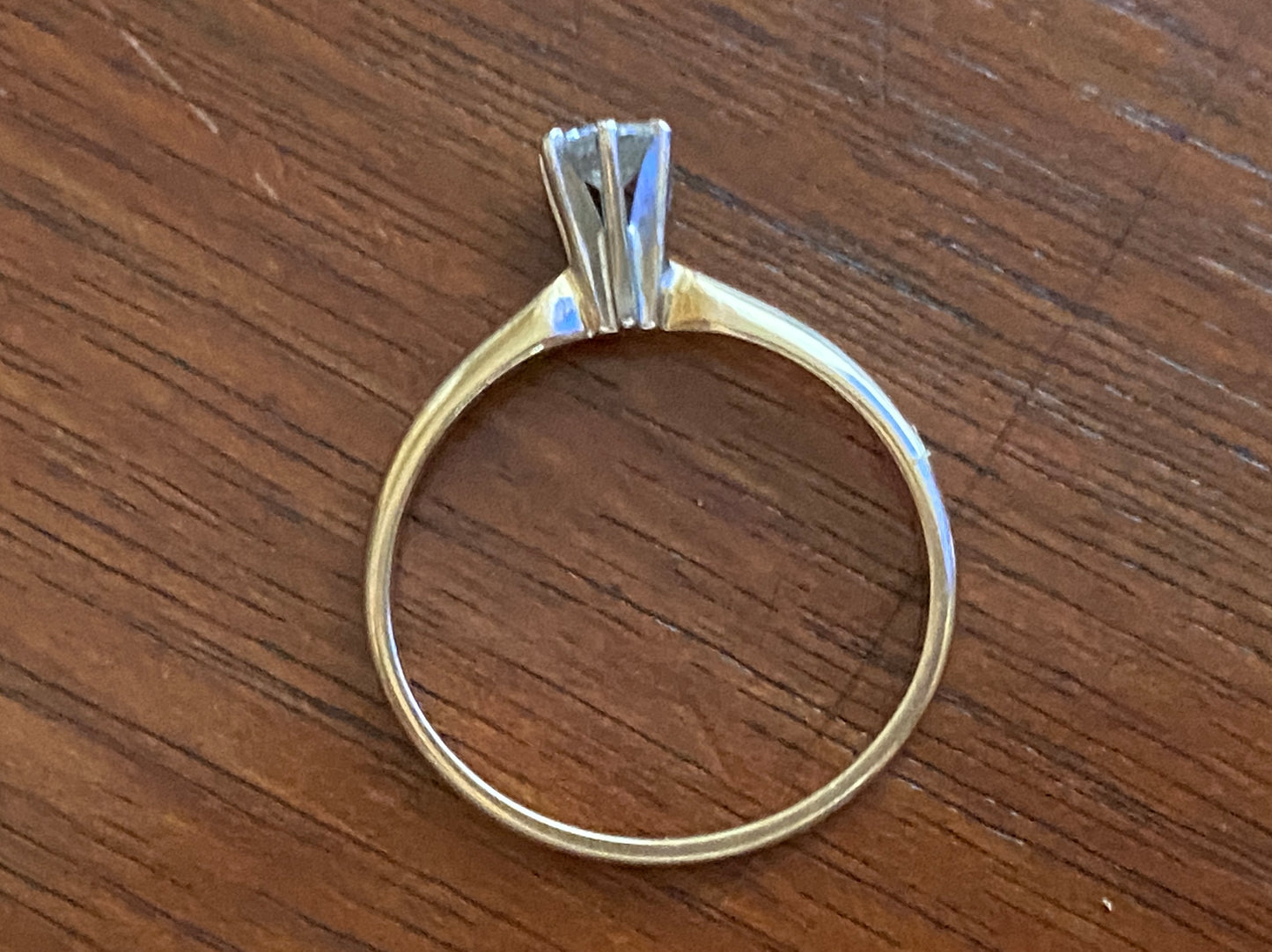 Classic 14k Yellow Gold Round 1/4ctw Diamond Engagement Ring Sz 6.75