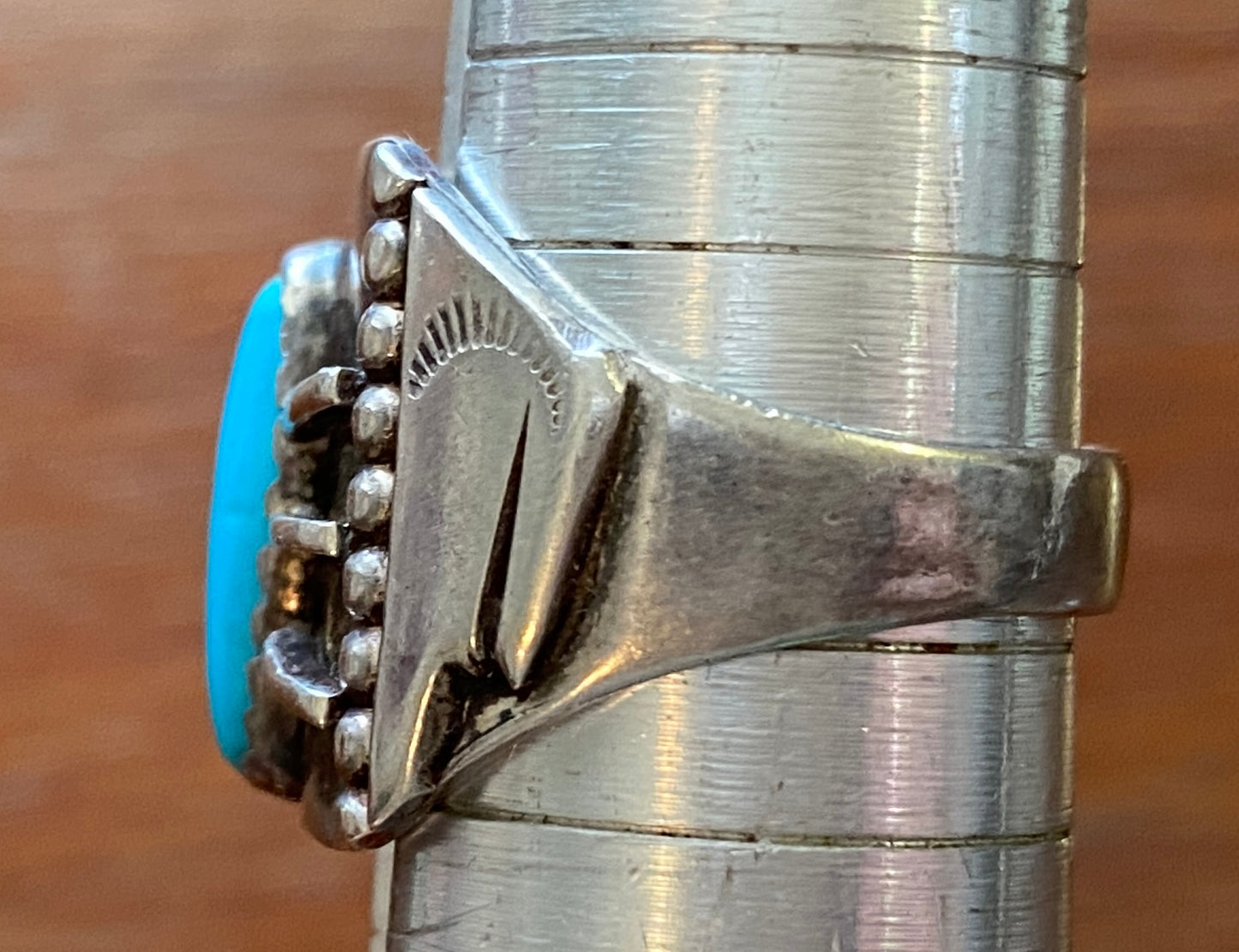 Sterling Silver 925 Turquoise Old Pawn Ring Sz 8