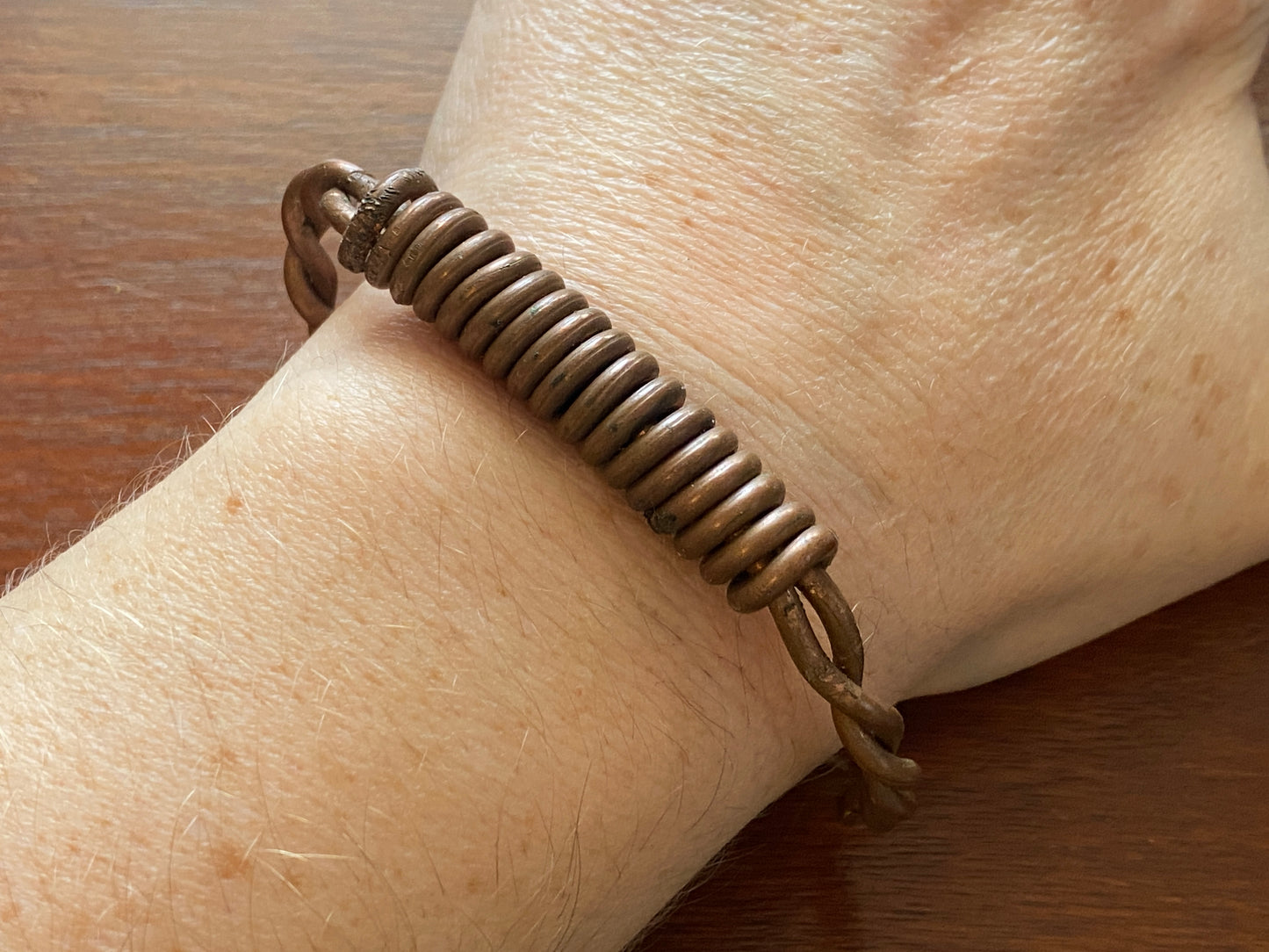 Vintage Handcopper Wire Wrap Cuff Bracelet