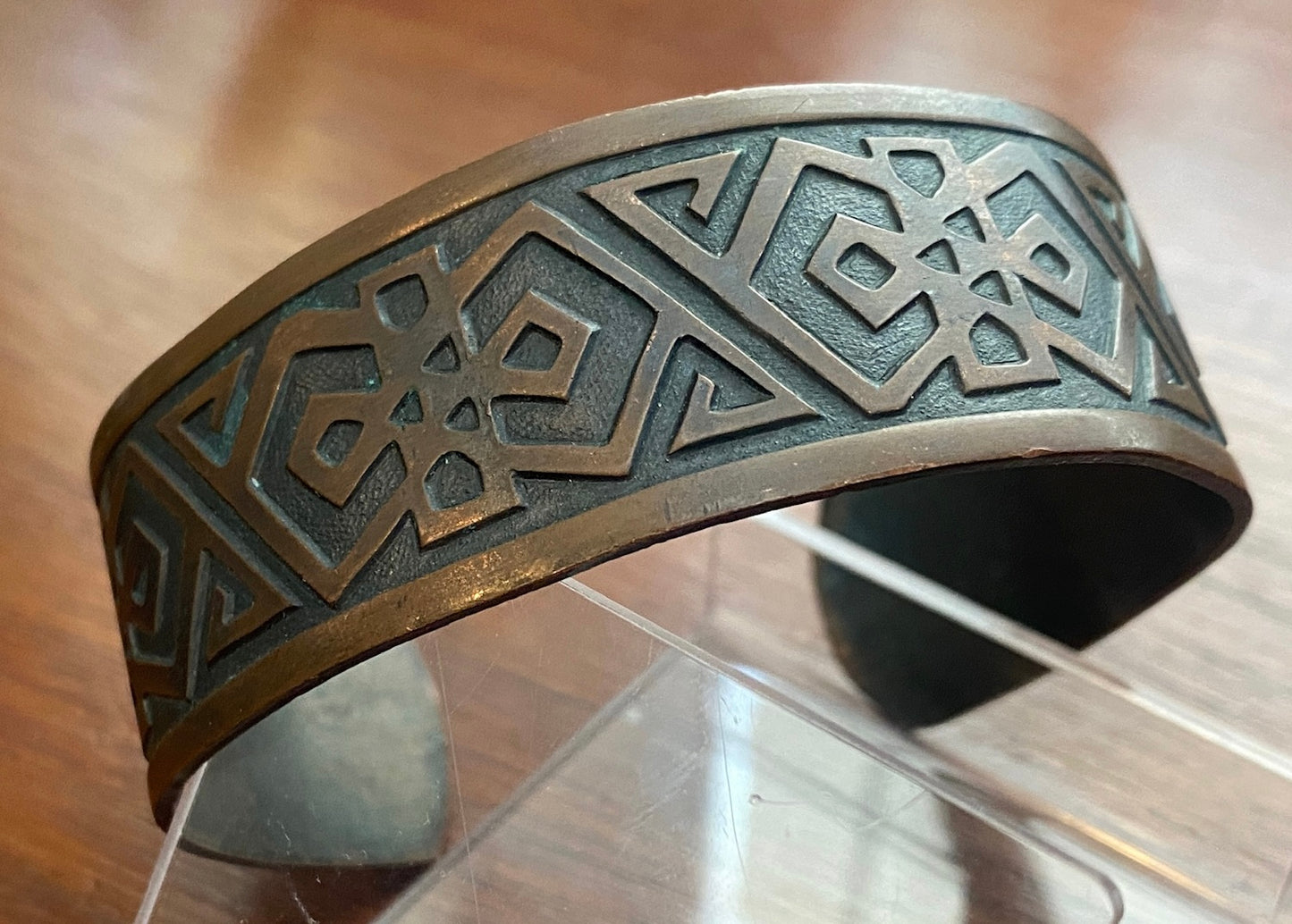 Vintage Park Lane Genuine Coppe Cuff Bracelet Boho Aztec