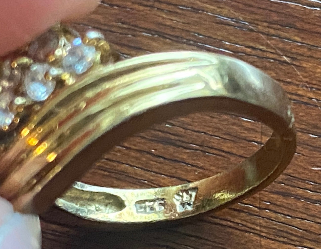 Gold Vermeil over Sterling Silver 925 Faux Opal CZ Ring Sz 8