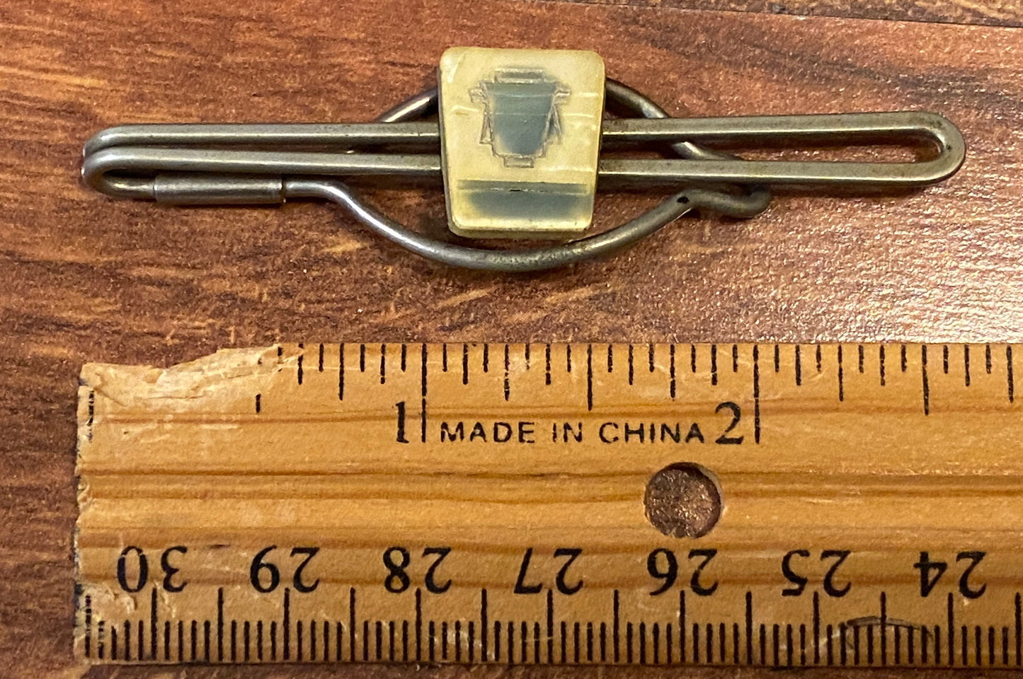 Vintage Silvertone Celluloid Tie Clip Bar