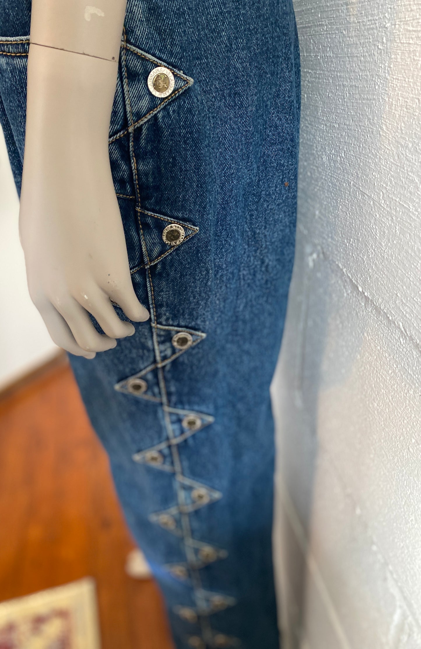 Vintage Lawman Western Rodeo Stud High Rise Jeans Sz 11 Cowboy