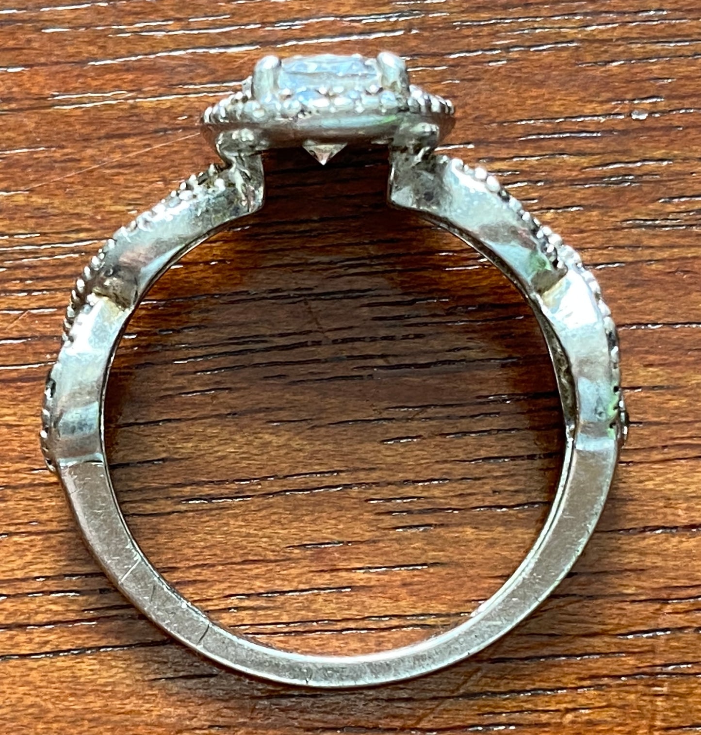 Sterling Silver 925 1.25ct Cubic Zirconia Ring Sz 6.25 Open Design