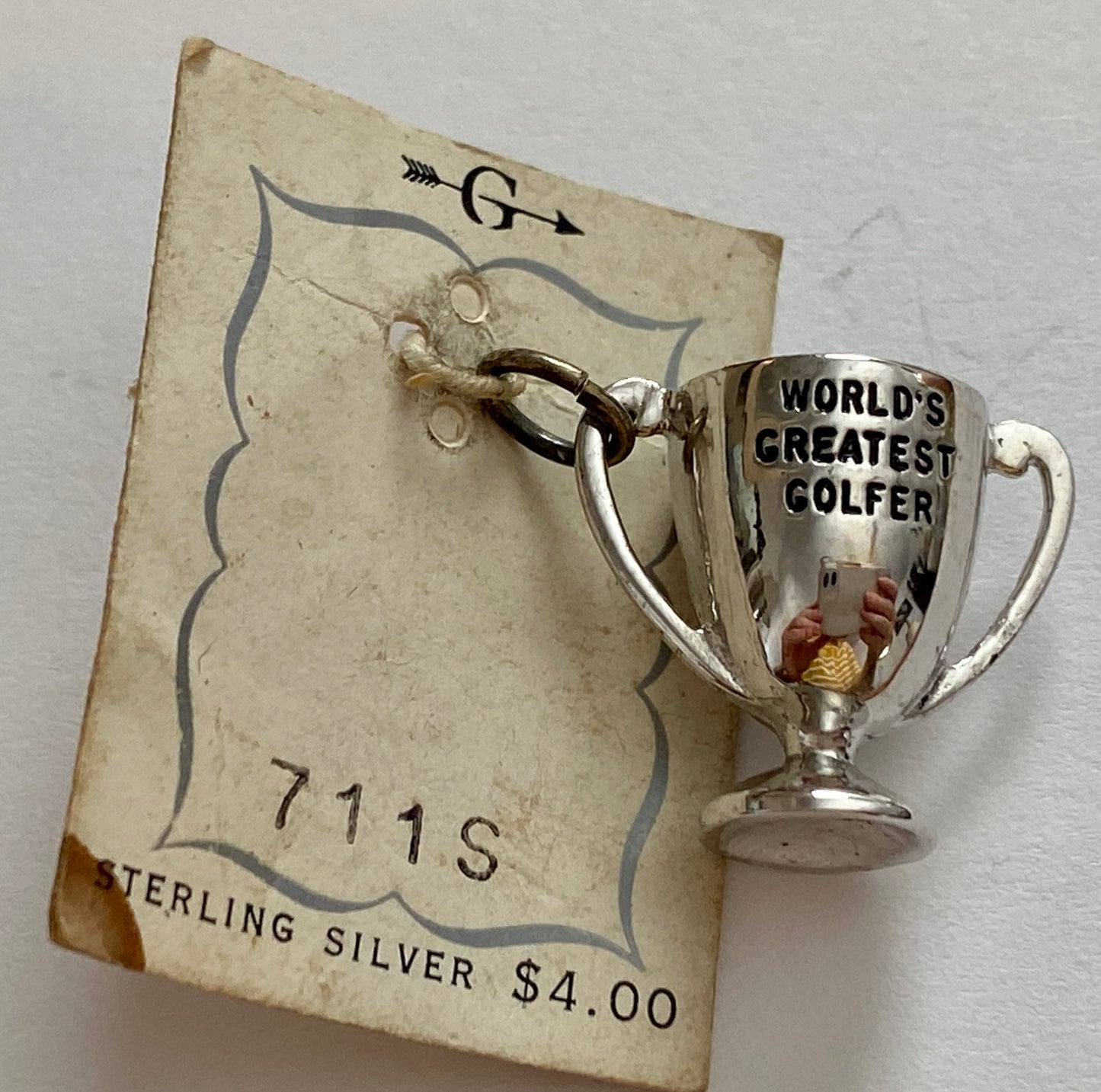 Vintage Sterling Silver 925 Worlds Greatest Golfer Trophy Charm