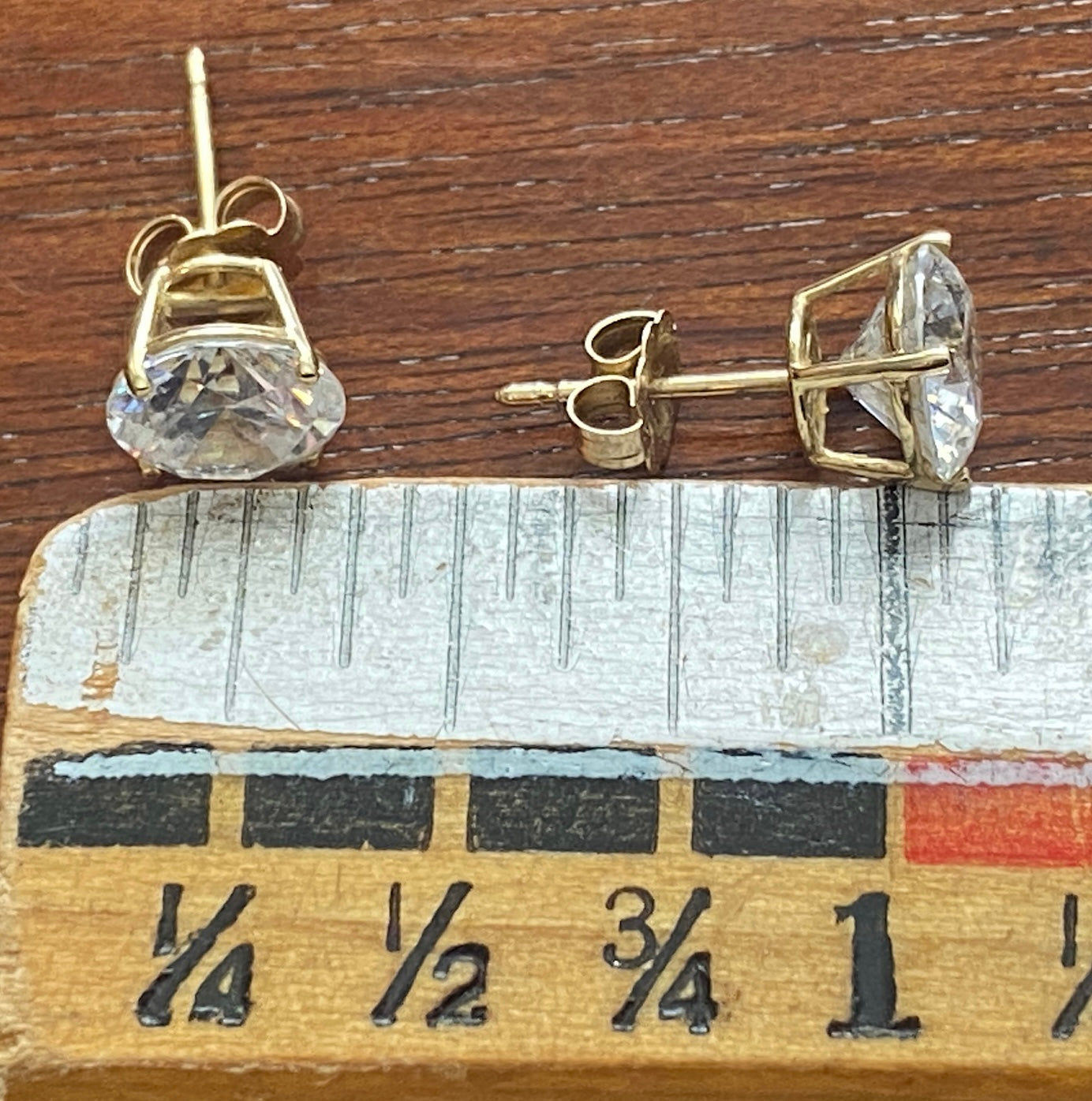 14k Yellow Gold Basket Setting 2.5ctw CZ Stud Earrings
