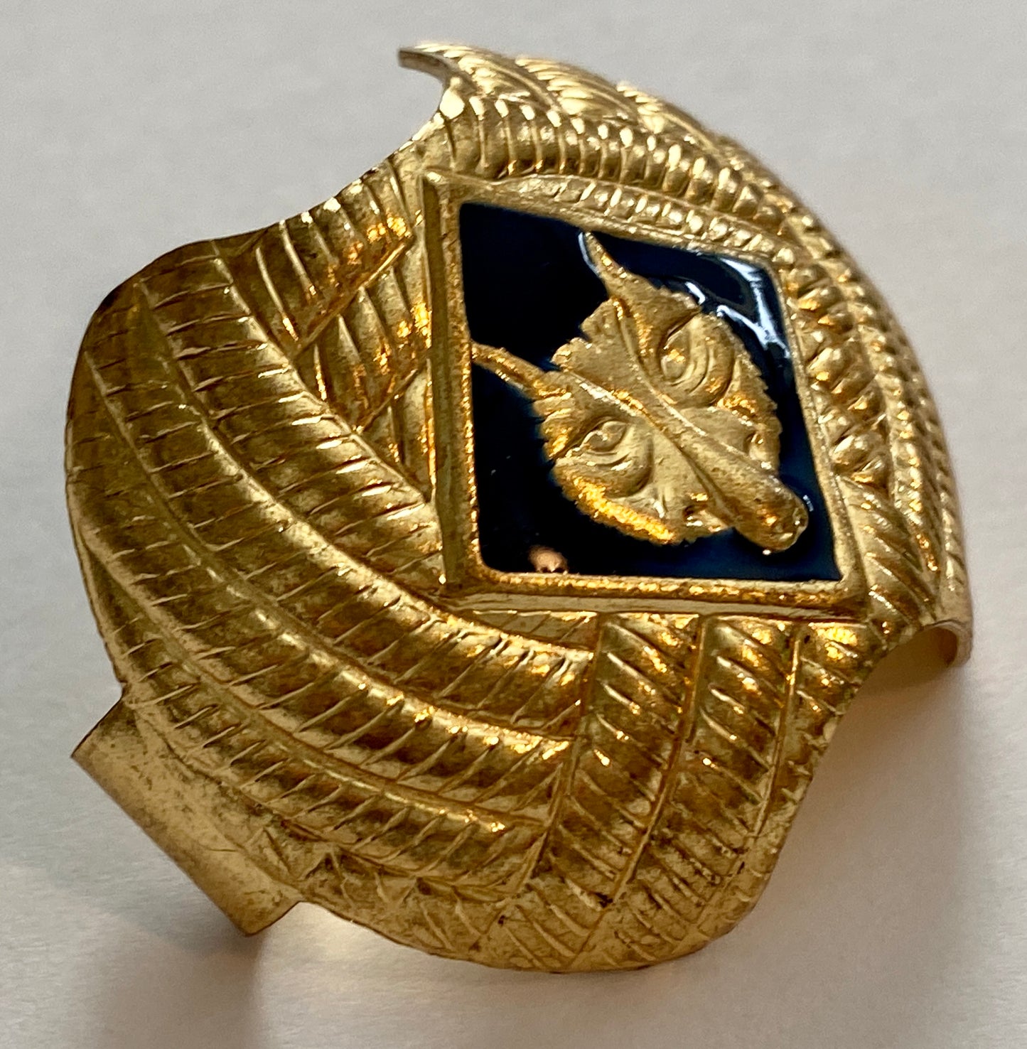Vintage Brass Boy Scout Scarf Tie Clip Slide Bolo Holder Enamel