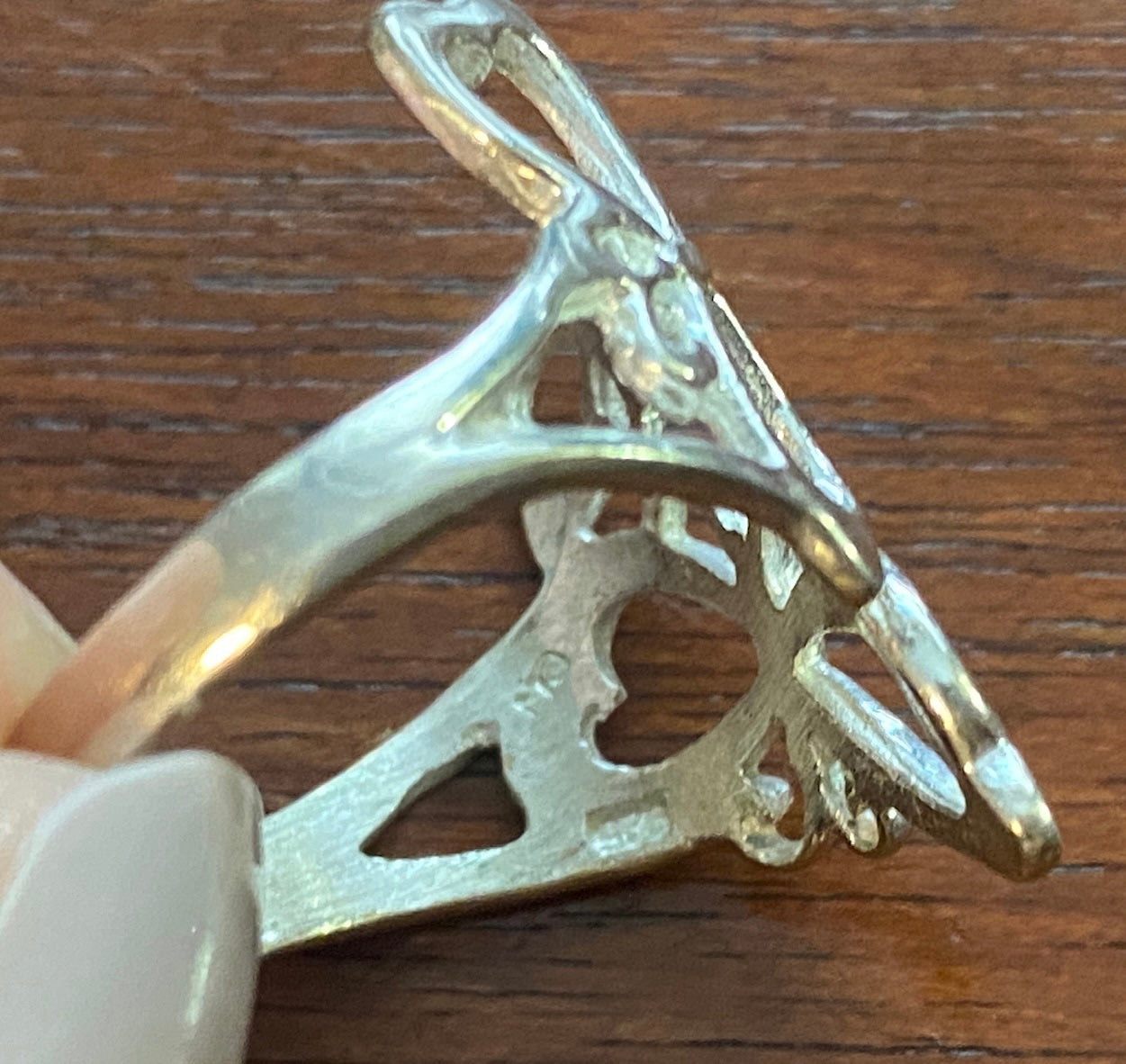 Sterling Silver 925 Butterfly Open Work Ring Sz 8