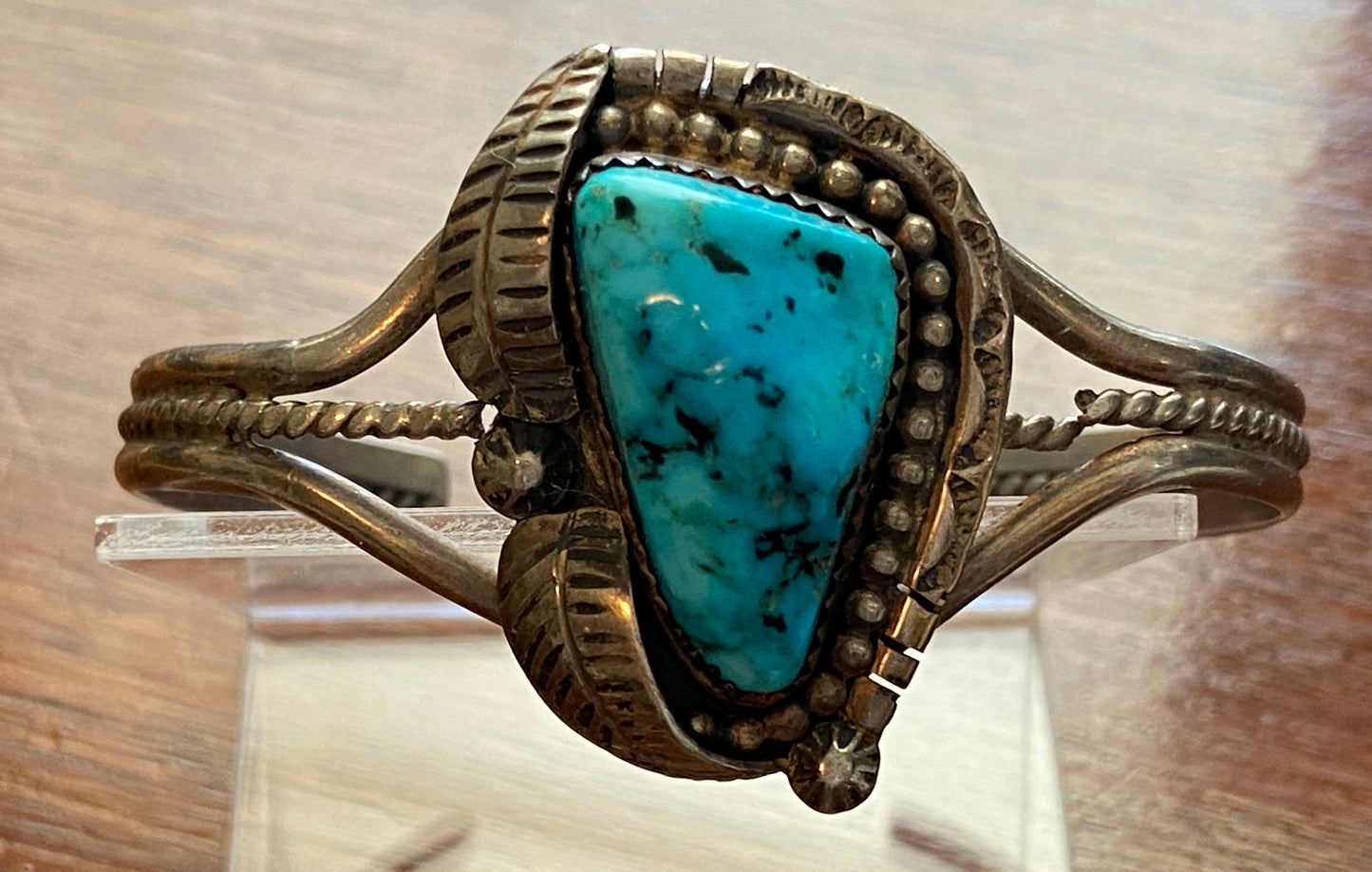 Vintage Old Pawn Silver Turquoise Cuff Bracelet