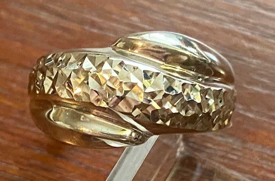 Sterling Silver 925 Wide Modern Style Ring Sz 7.50 Signed