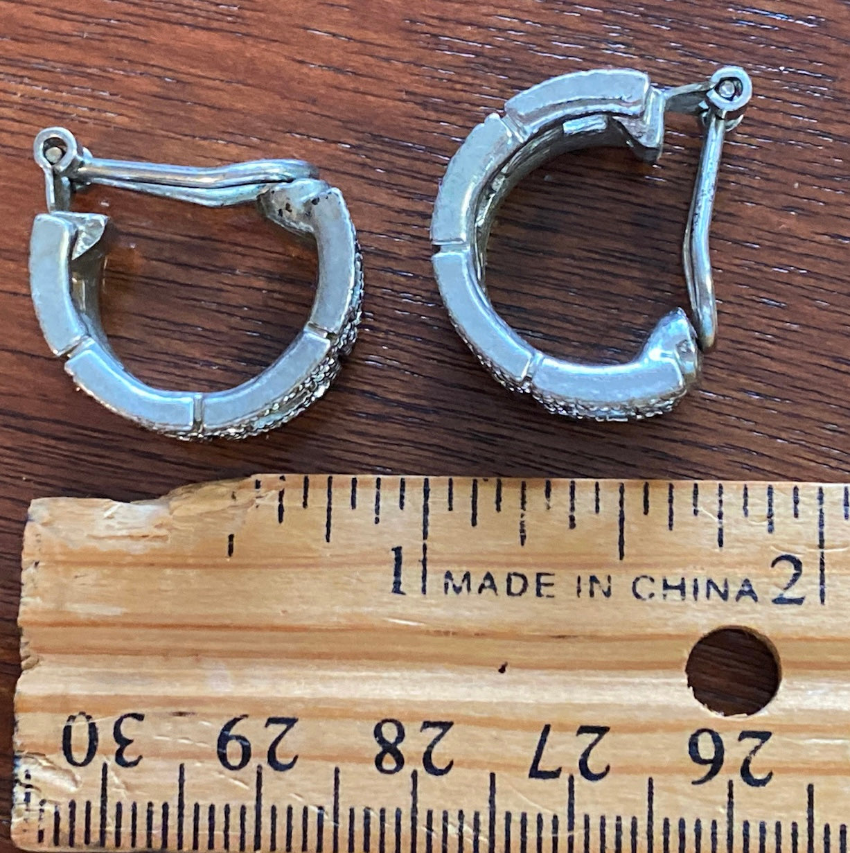 Vintage Kenneth Jay Lane KJL Silver Tone Rhinestone Clip On Earrings