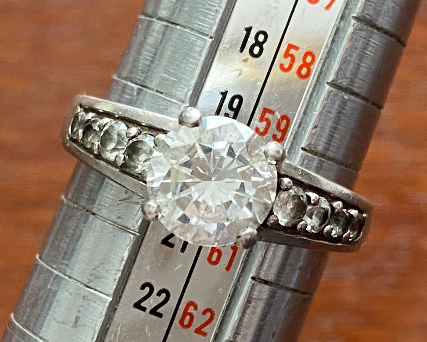 Sterling Silver 925 CZ Engagement Ring Sz 9