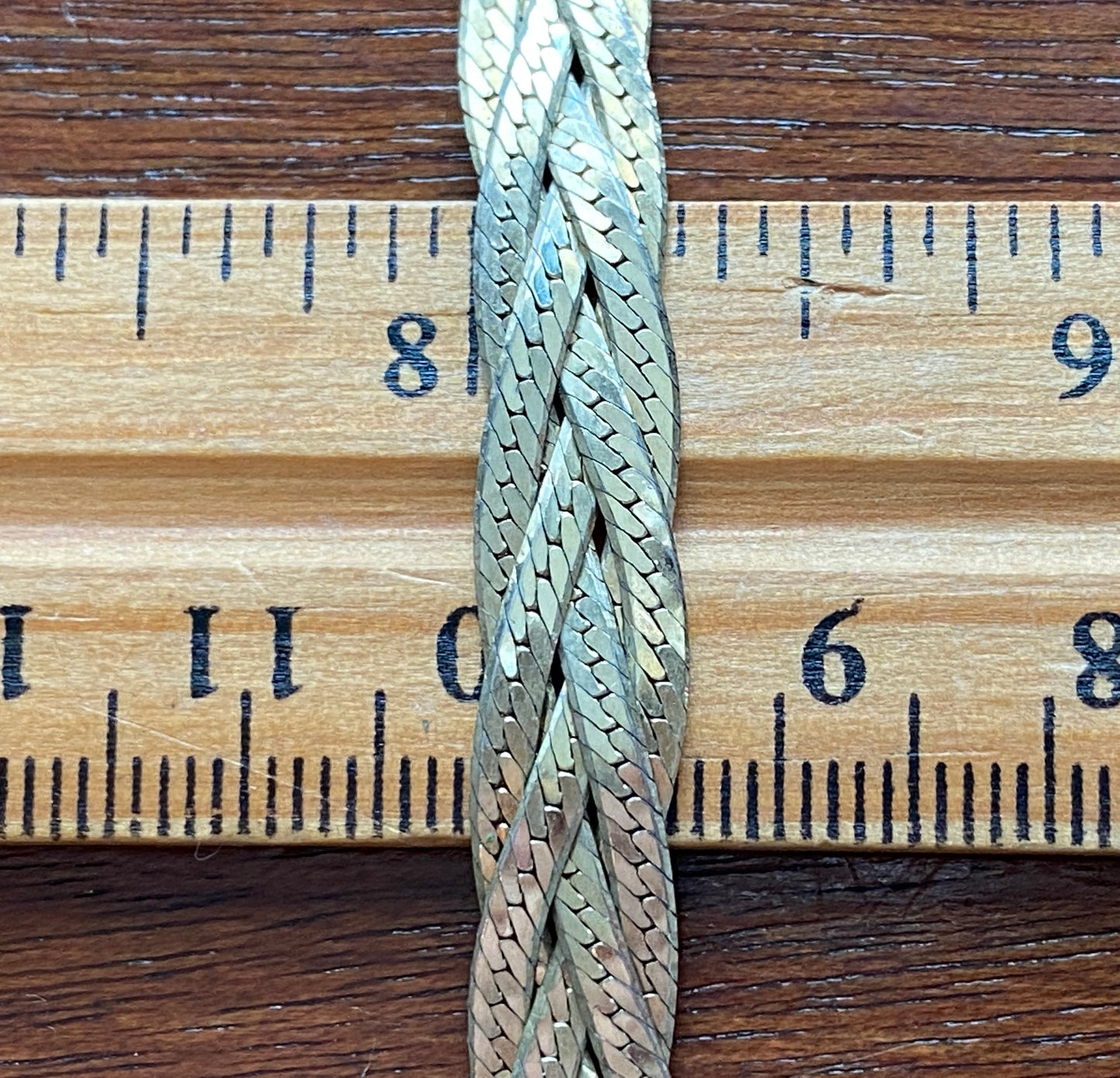 HCT Sterling Silver 925 Gold Plate Vermeil Braided Collar 18.25" Necklace Italy