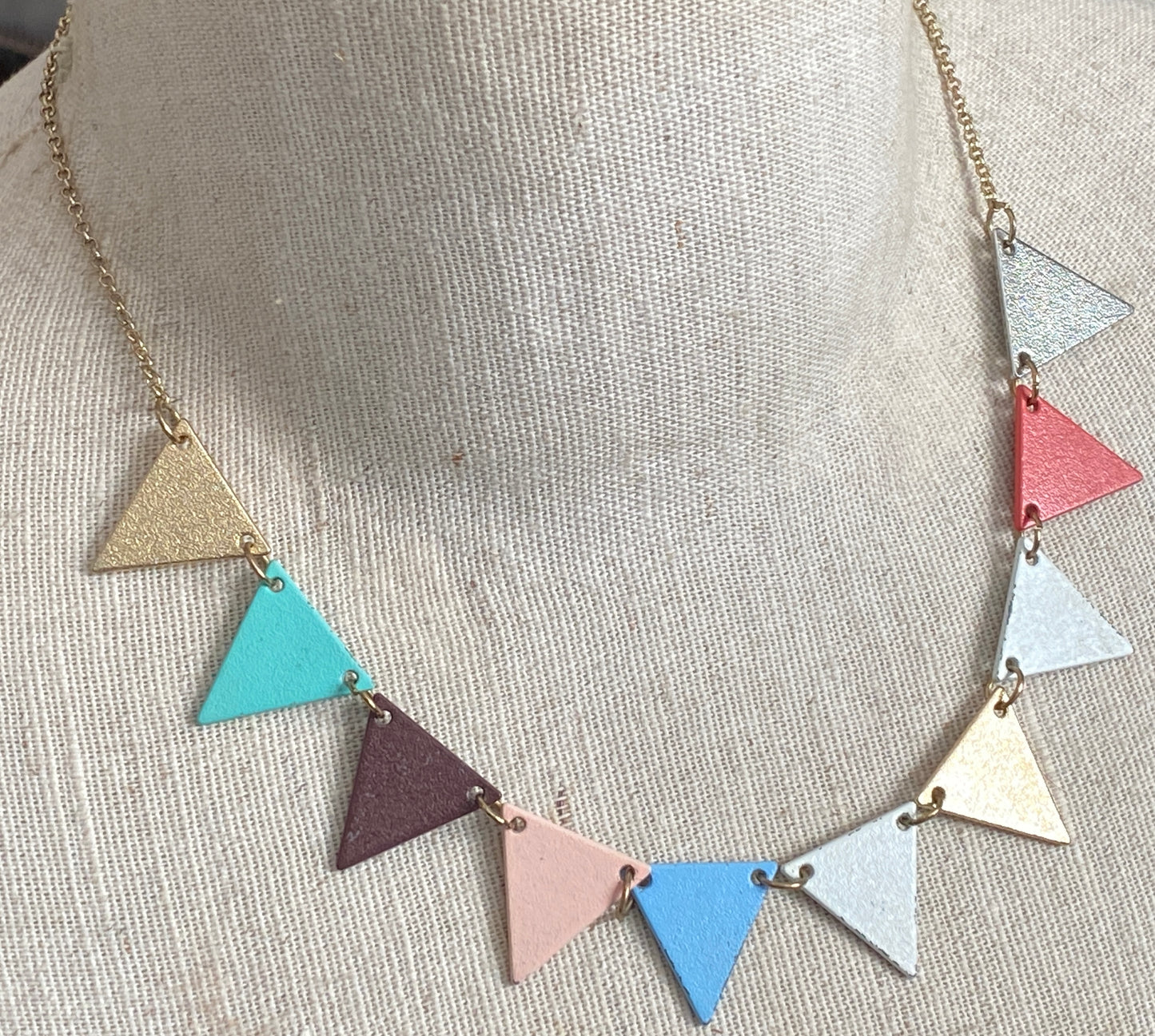 Plunder Bunting Pastel Gold Tone Collar Necklace