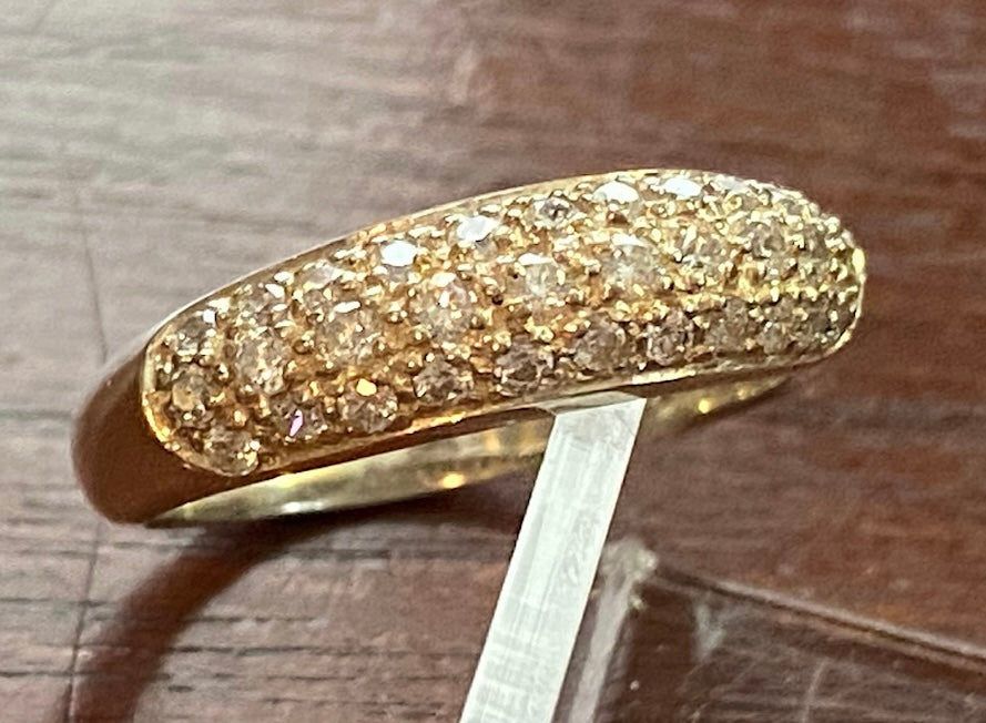 Sterling Silver 925 Pave CZ Band Ring Sz 7.75 Signed DQ