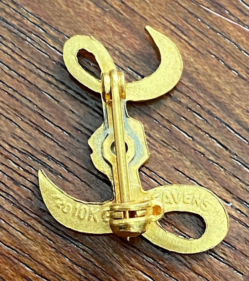 Vintage 1/20 10k Gold Filled GF L Shaped Letter Initial Lioness Pin Brooch