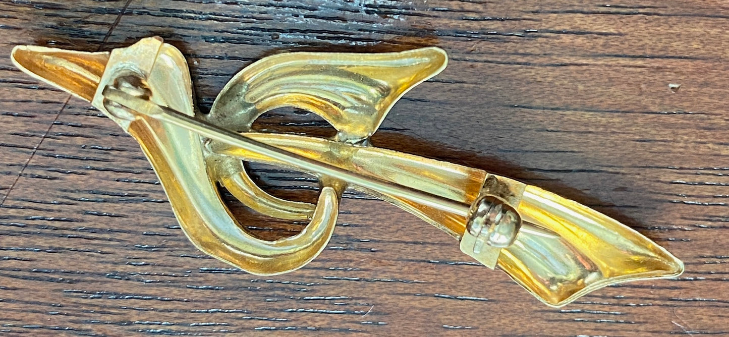 Vintage 14k Yellow Gold Brooch Pin