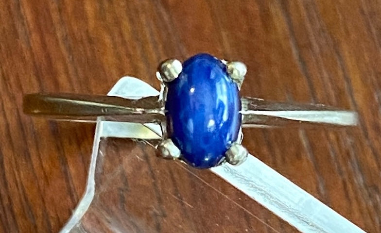10k White Gold Star Sapphire Ring Sz 6.75 Signed HM