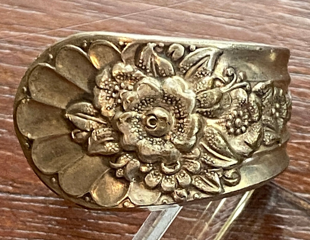Vintage Rogers and Co Silver Tone Spoon Ring