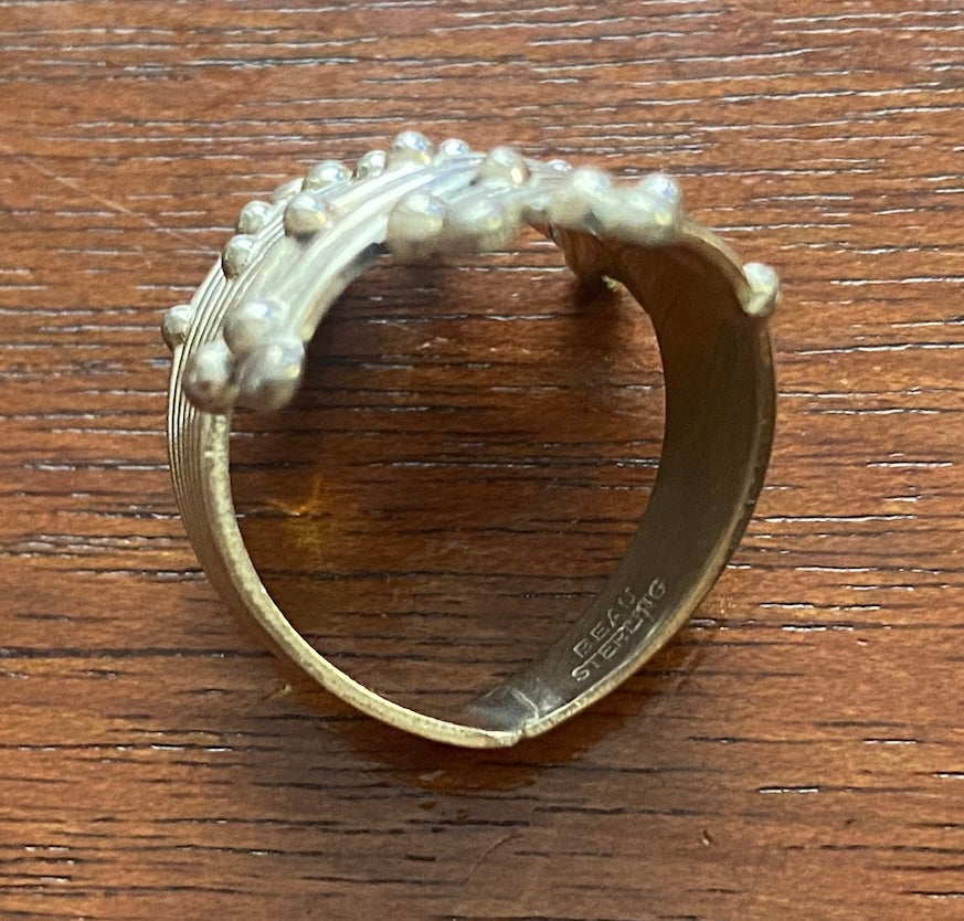 Sterling Silver 925 Modernist Wrap Ring Sz 5.5 - 5.75 Signed Beau