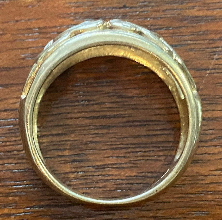 Sterling Silver 925 Wide Woven Knot Band Ring Sz 7.75
