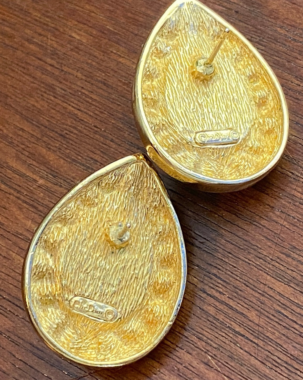 RARE Christian Dior Trillion Cut Faux Pearl Statement Runway Clip on Earrings