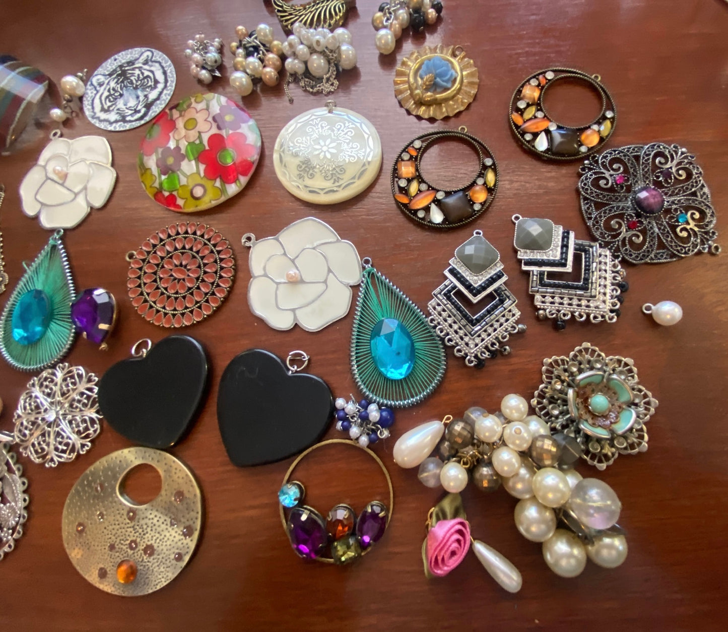 Vintage to Now Necklace Pendant Lot Rhinestone Flower & More