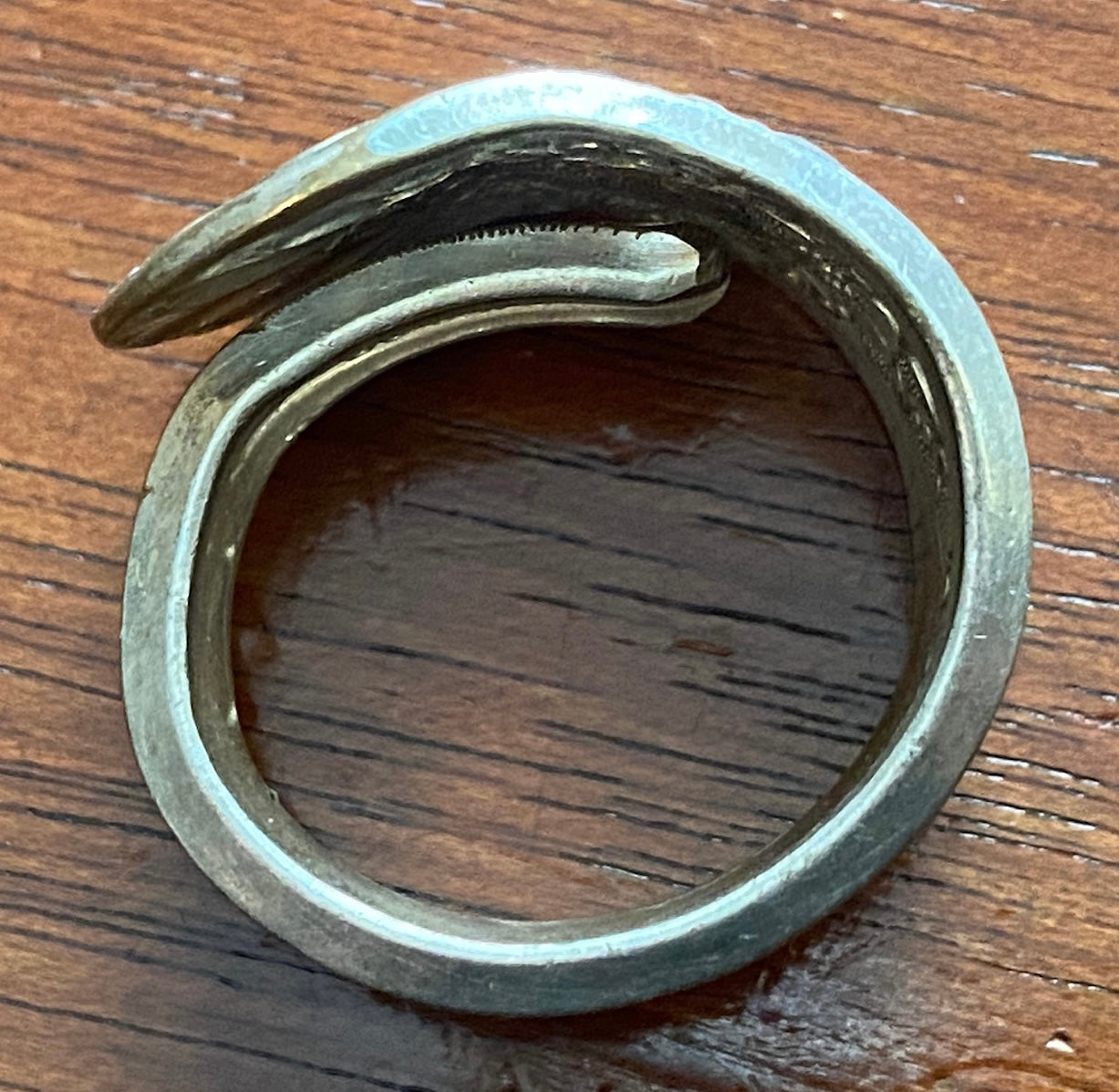 Vintage Rogers and Co Silver Tone Spoon Ring