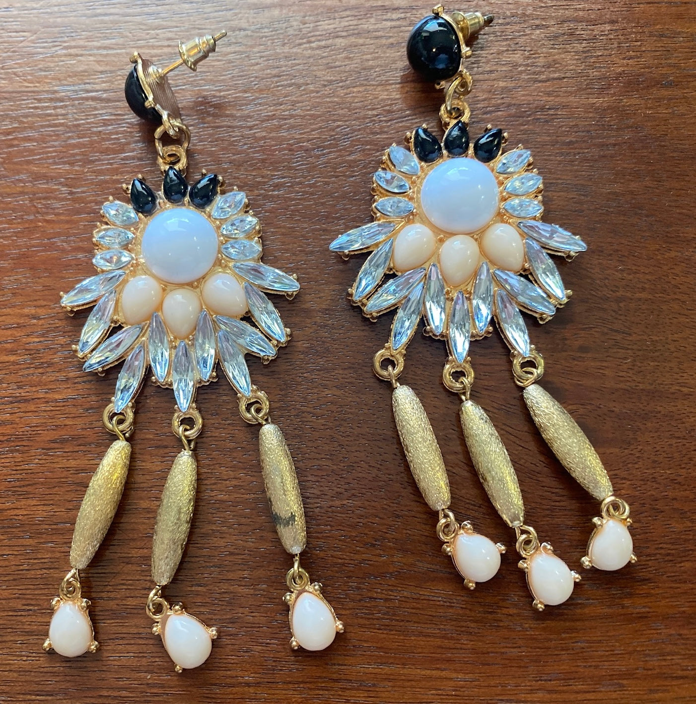 Pretty Fashion Faux Rhinestone Drop Dangly Earrings