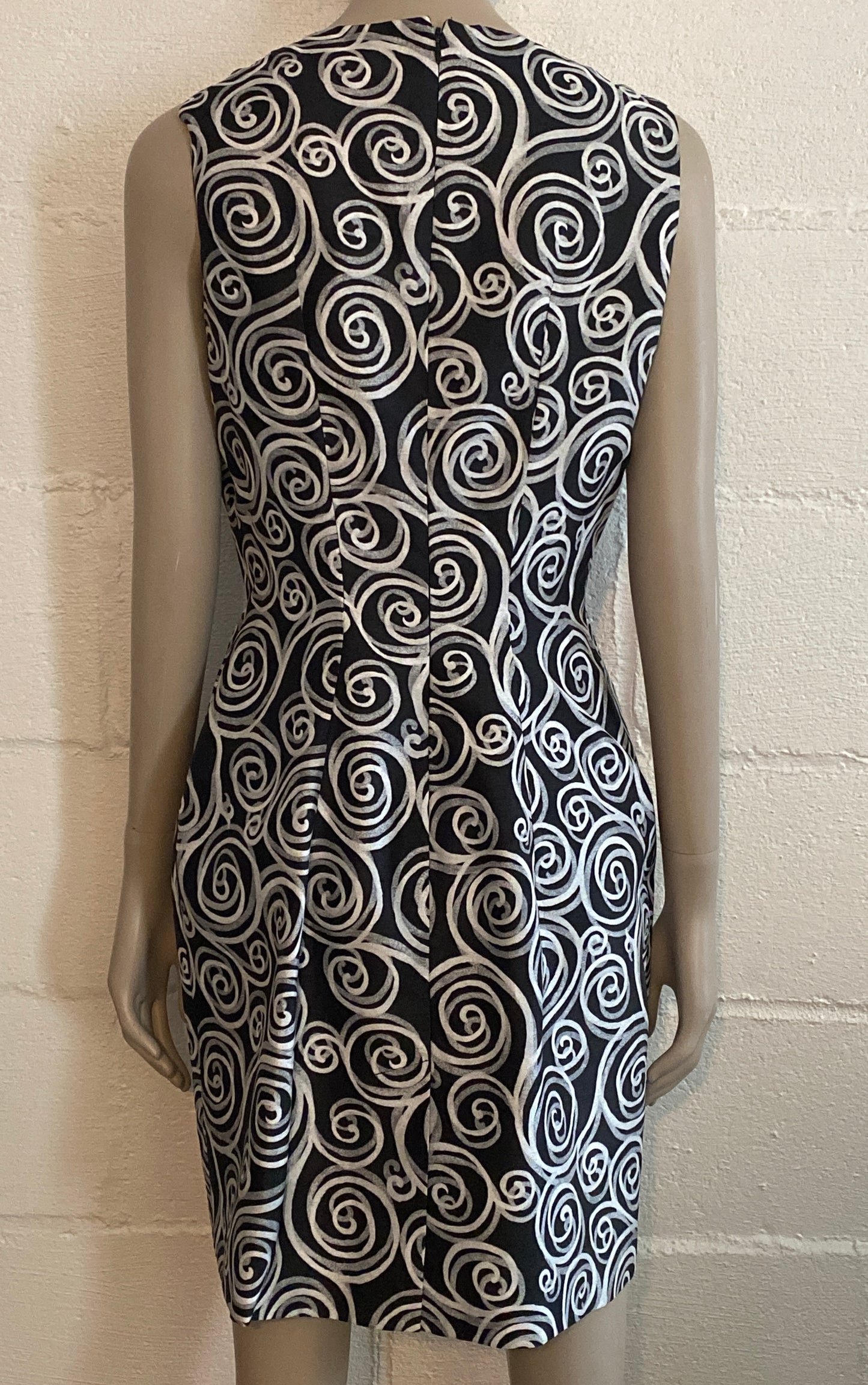 Retro David Warren Geometric Mod Pattern Sheath Dress Sz 8