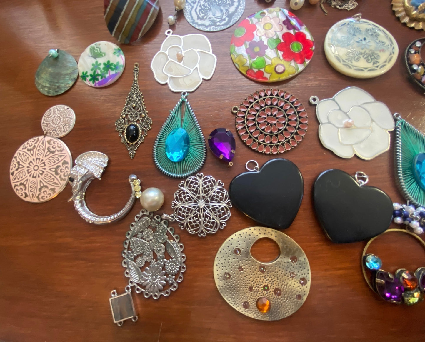 Vintage to Now Necklace Pendant Lot Rhinestone Flower & More