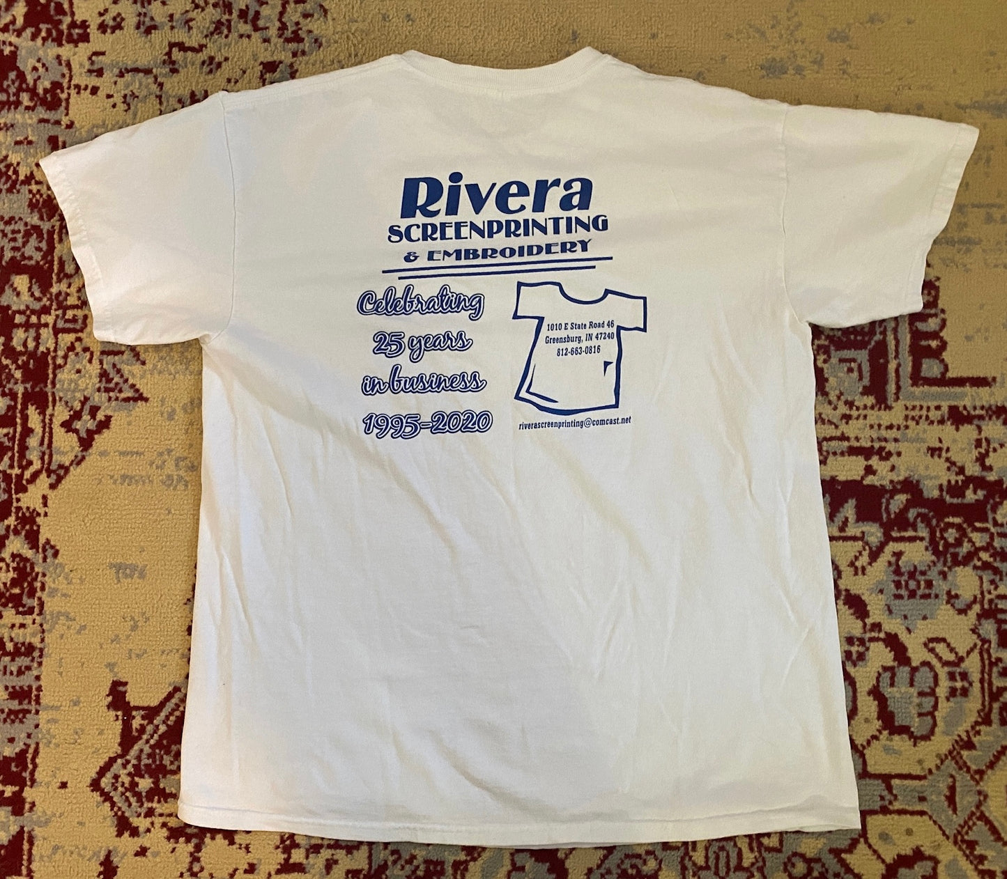 Vintage Graphic Short Sleeved Greensburg Pirates T-shirt White Blue