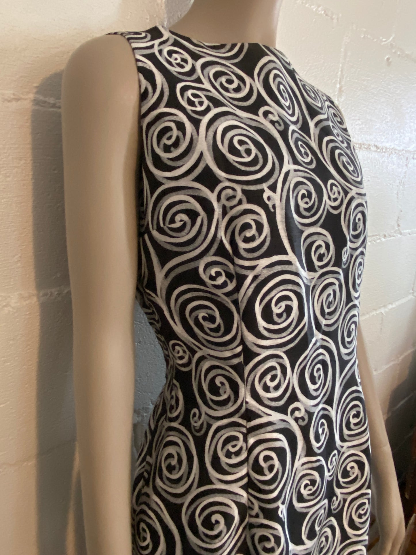 Retro David Warren Geometric Mod Pattern Sheath Dress Sz 8