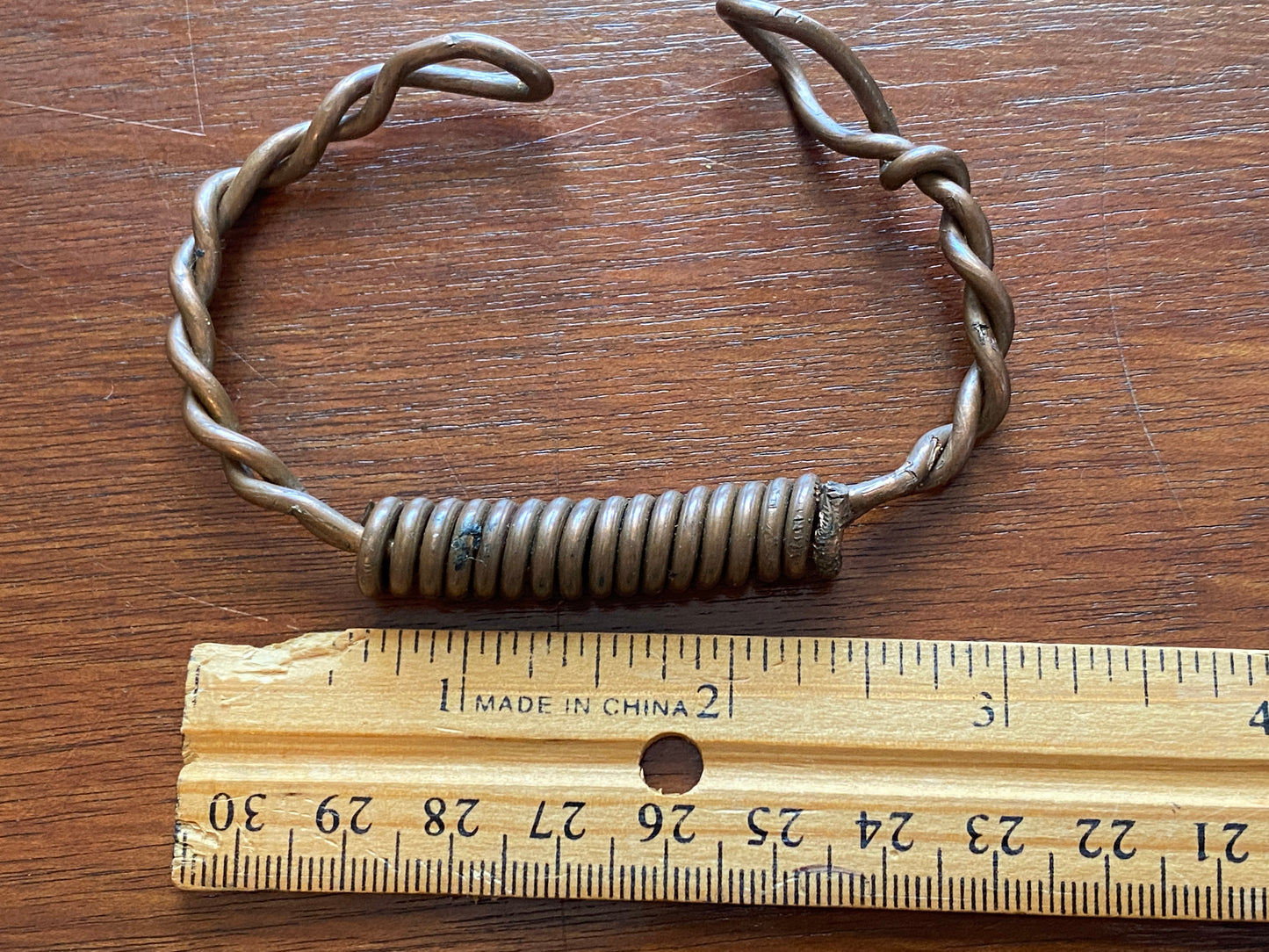 Vintage Handcopper Wire Wrap Cuff Bracelet