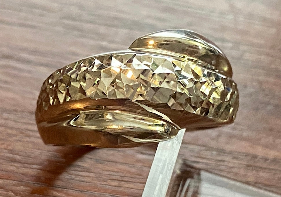 Sterling Silver 925 Wide Modern Style Ring Sz 7.50 Signed