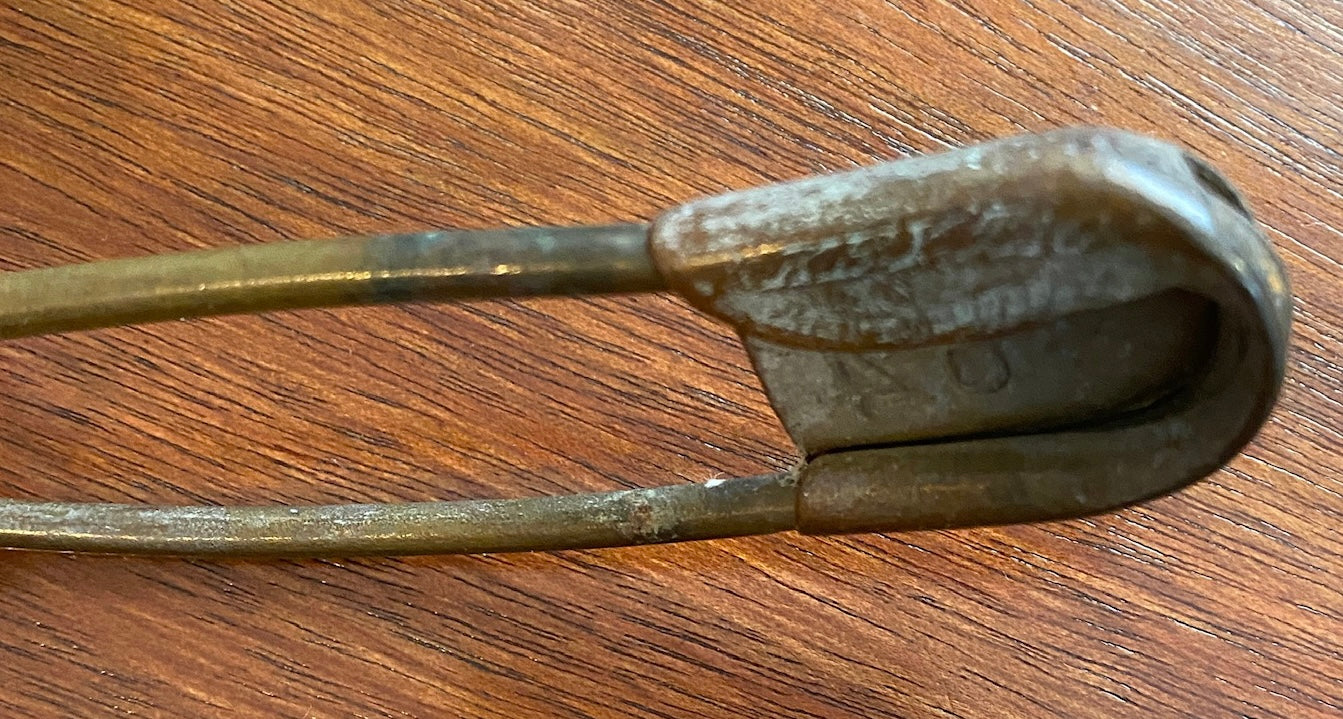 Vintage Risdon Key Tag Large Metal Safety Pin Military Laundry Numbered