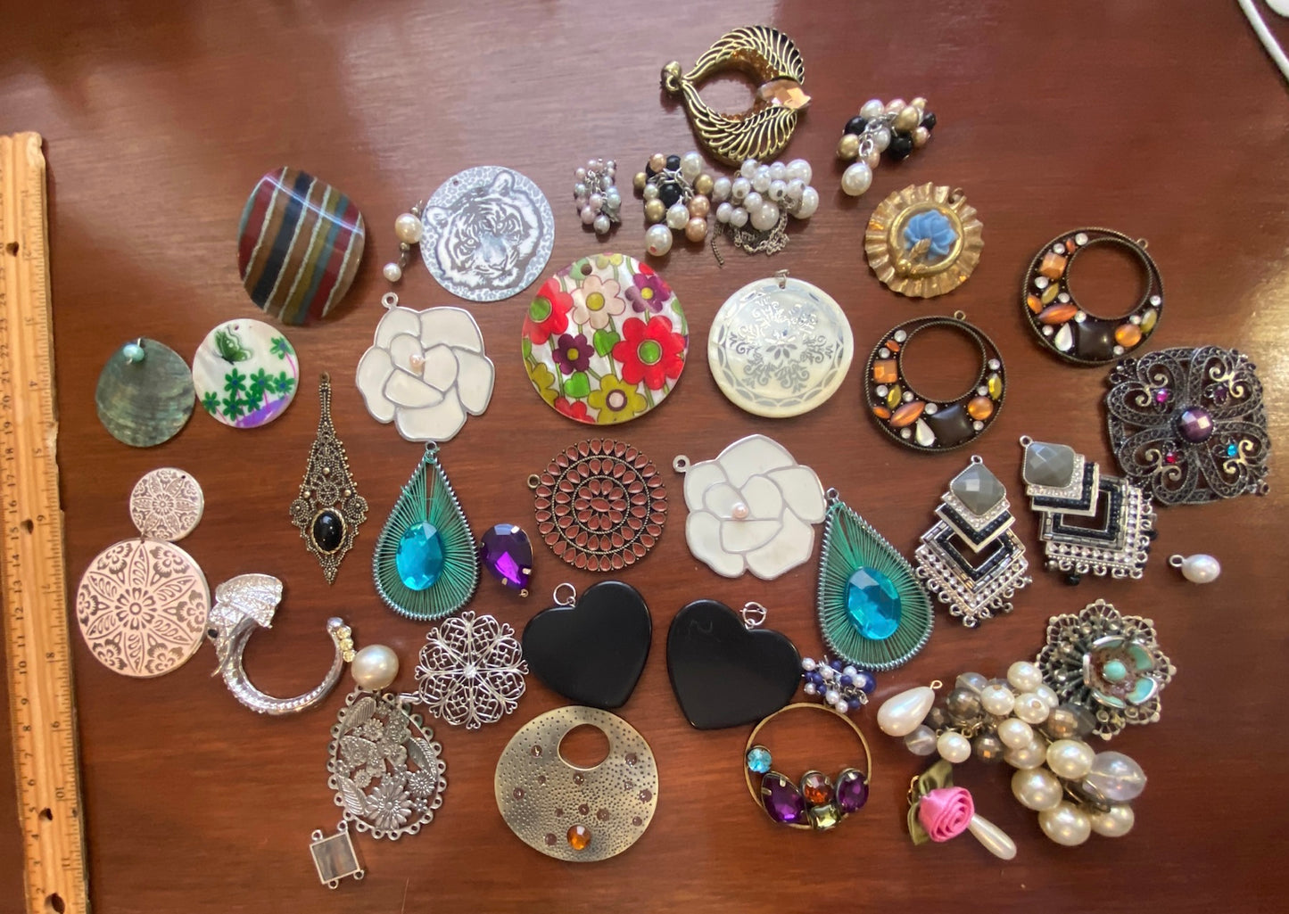 Vintage to Now Necklace Pendant Lot Rhinestone Flower & More