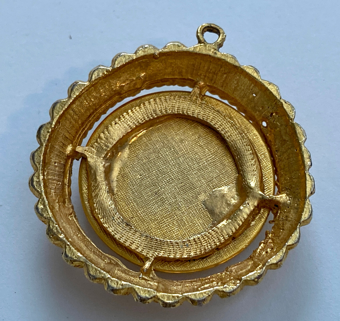 Vintage 'Dearest Mother' Gold Tone Flower Rhinestone Pendant