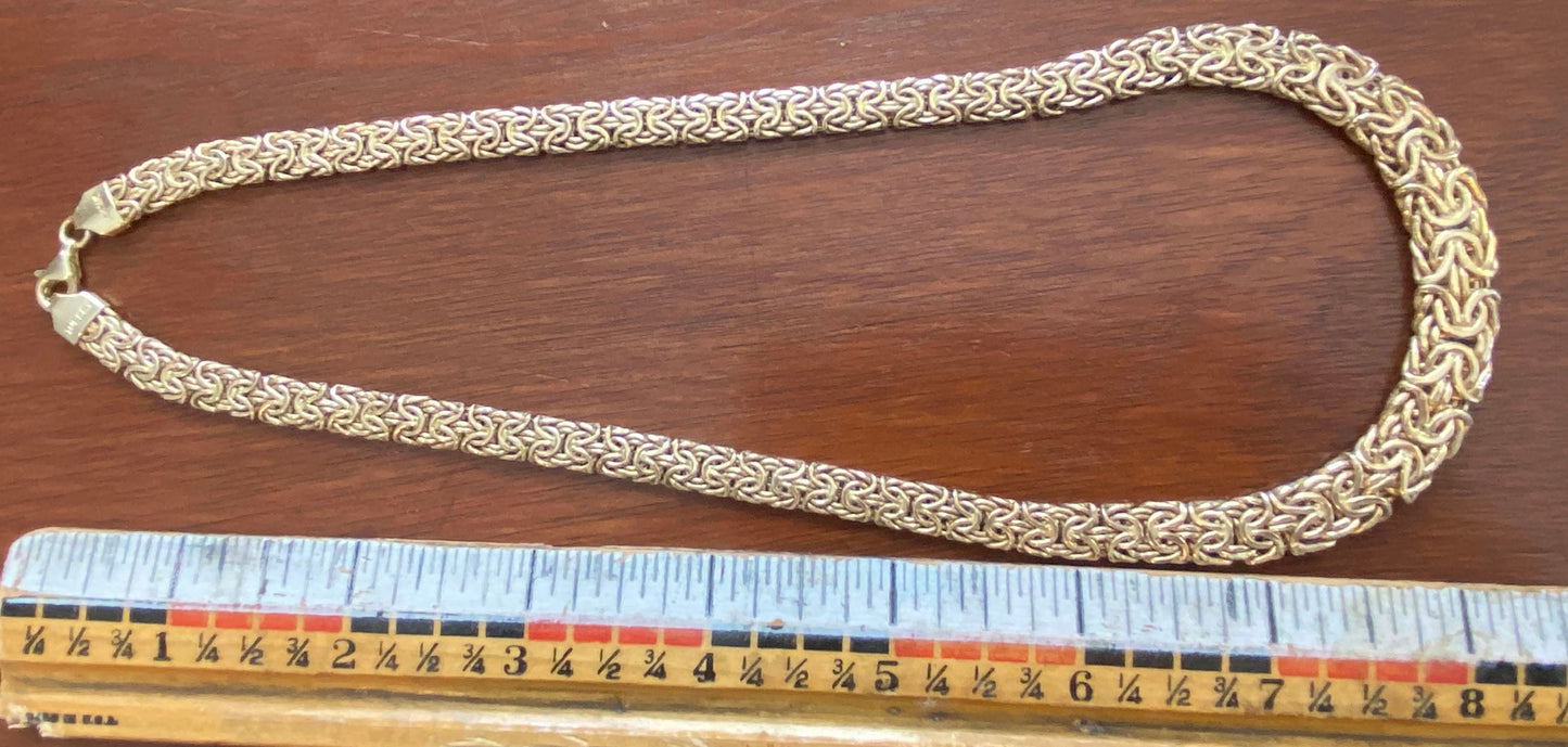 Atasay Kuyumculuk 14k Yellow Gold Byzantine Link Necklace 18.25" Long