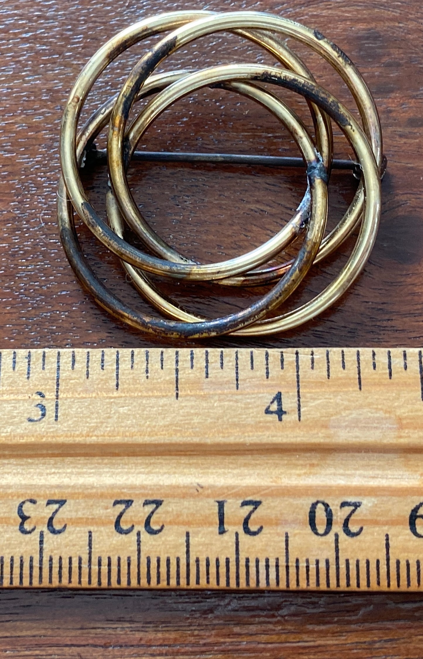 Vintage Symmetalic Sterling Silver 925 14k GF Wreath Brooch Pin