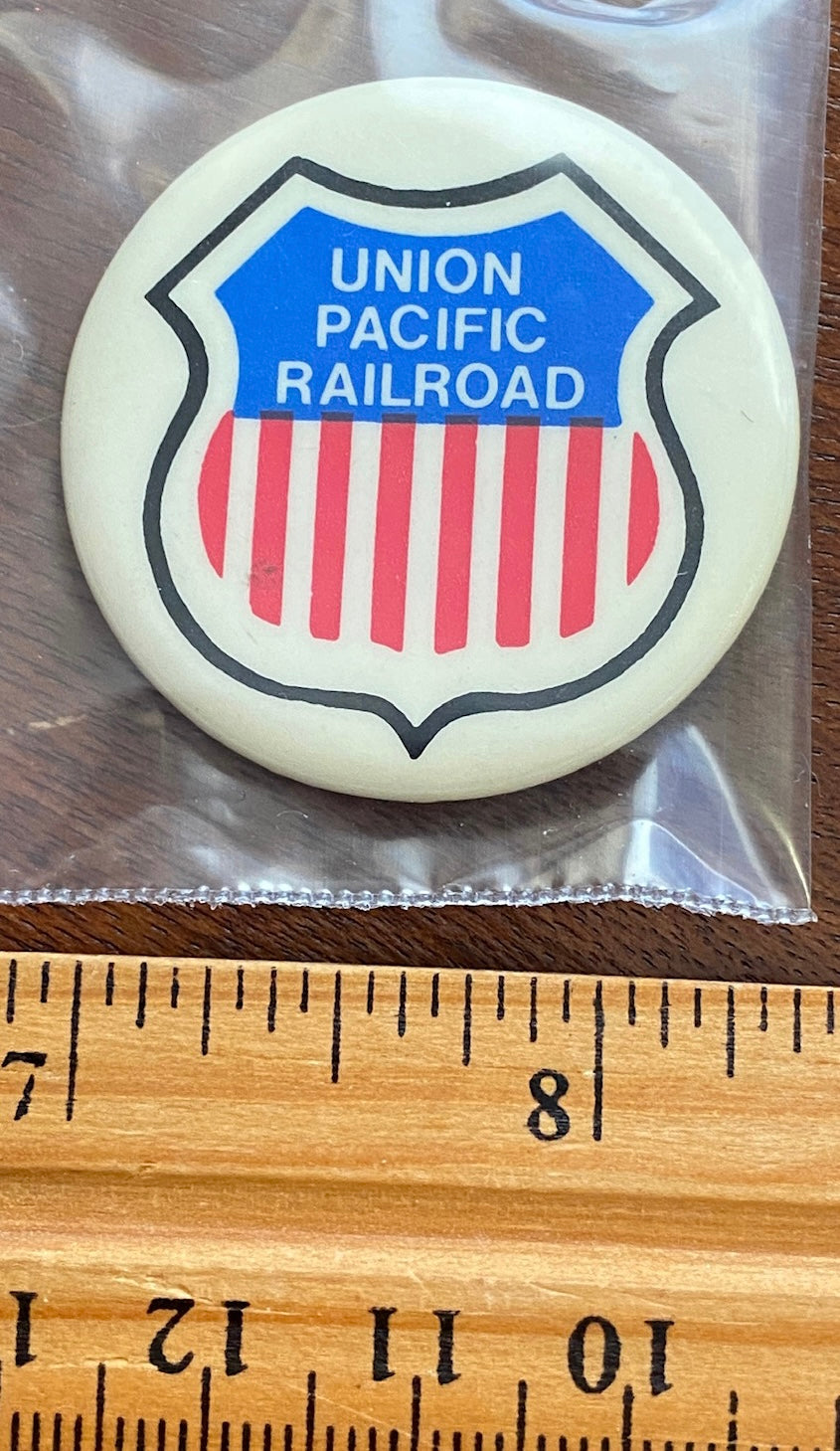 Vintage Union Pacific Railroad Souvenir Button Pin