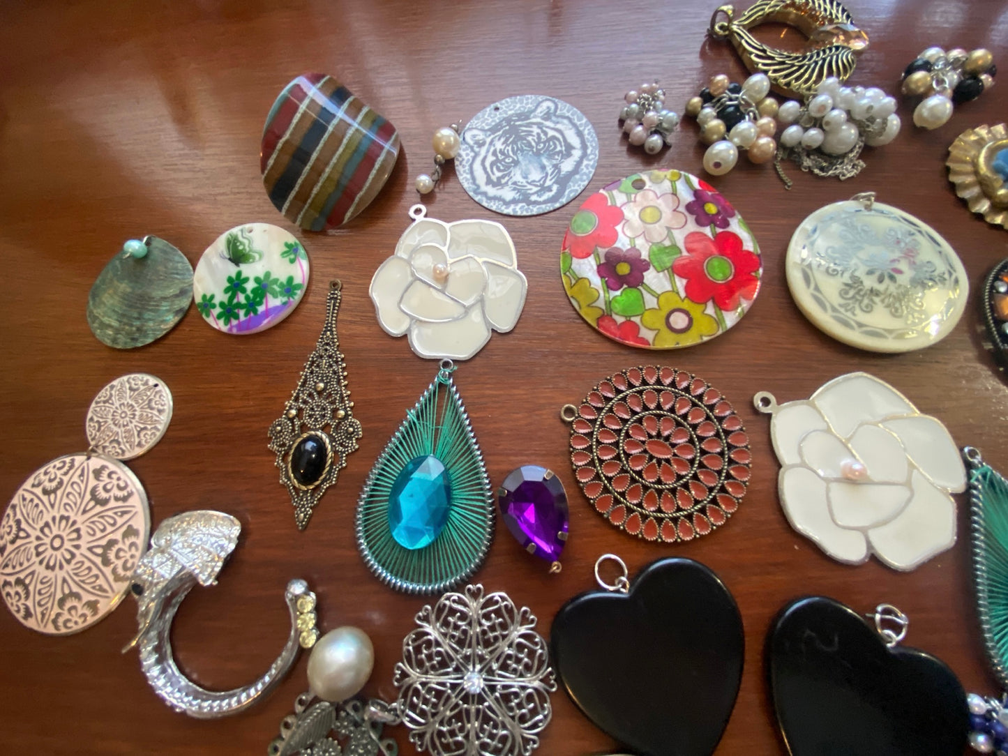 Vintage to Now Necklace Pendant Lot Rhinestone Flower & More