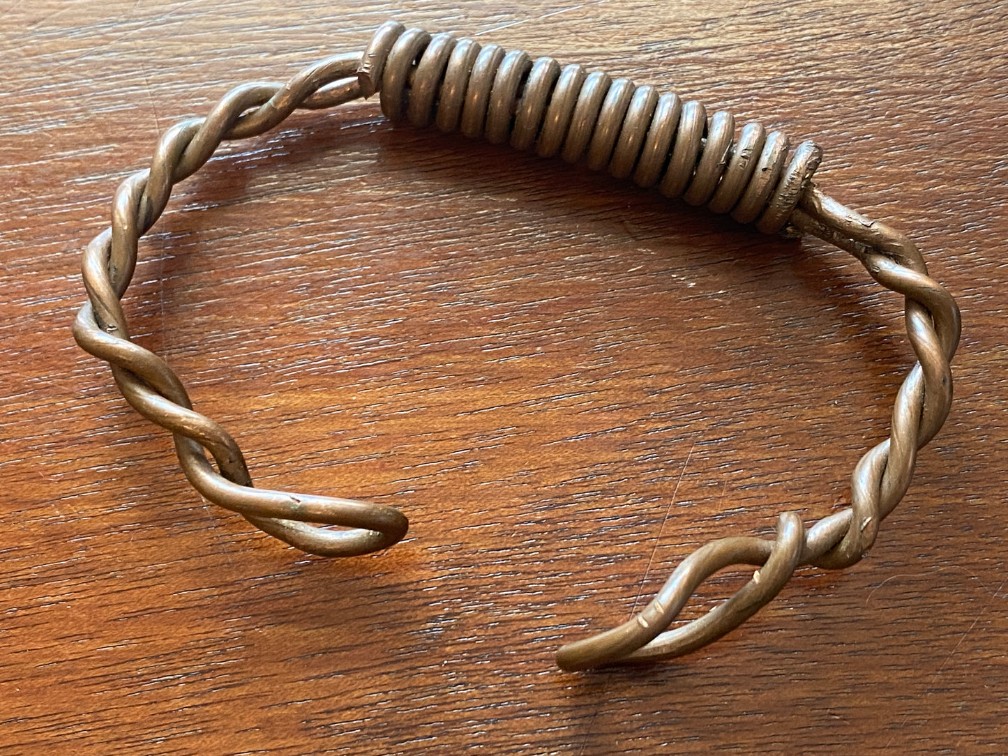 Vintage Handcopper Wire Wrap Cuff Bracelet
