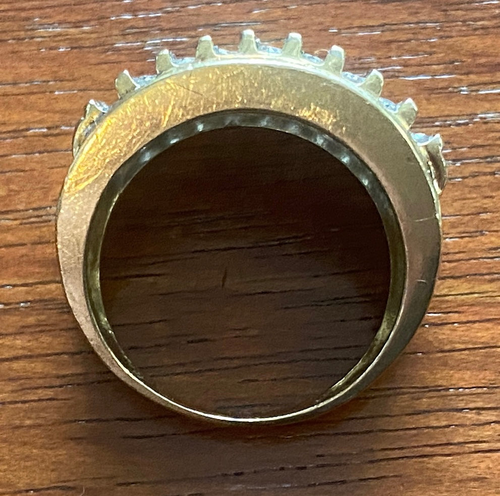 10k Yellow Gold .40ctw Round Diamond Row Ring Sz 6