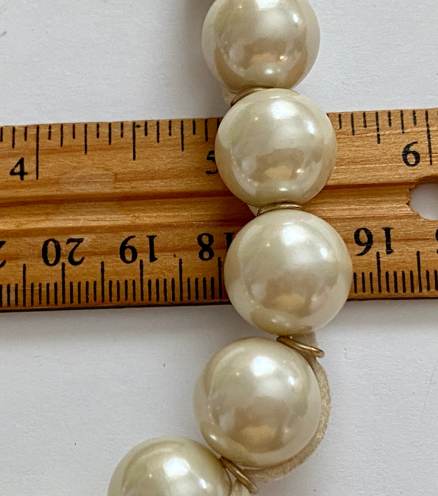 Lia Sophia Large Faux Pearl Single Strand Necklace Leather Cord
