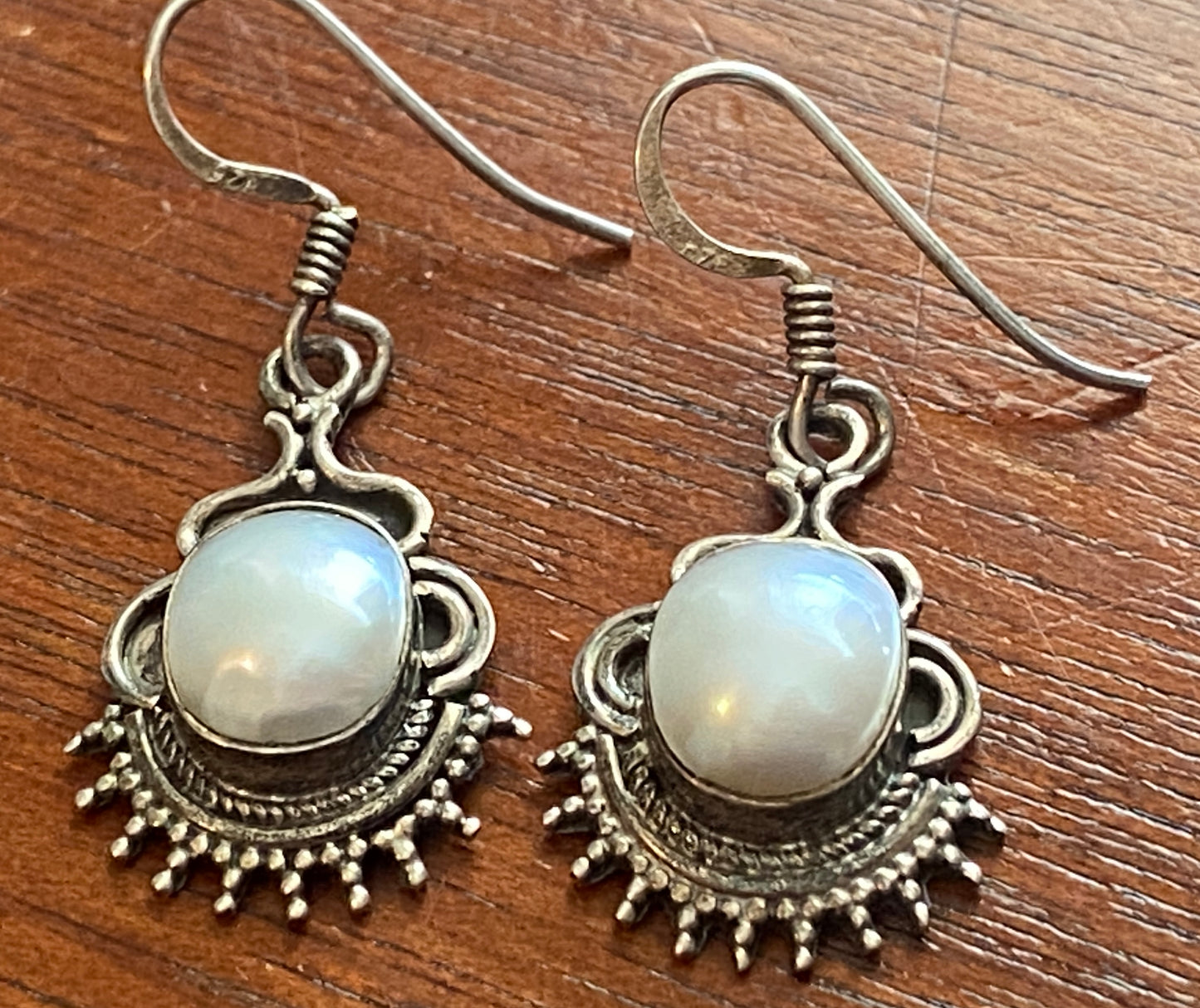 Sterling Silver 925 Baroque Pearl Drop Dangle Earrings