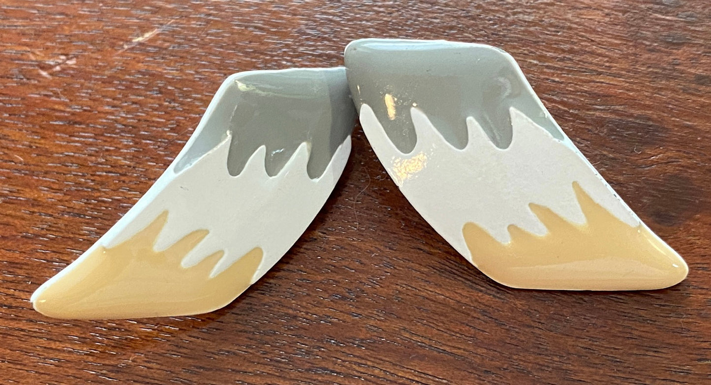 Vintage Enamel Retro Drop Pierced Earrings